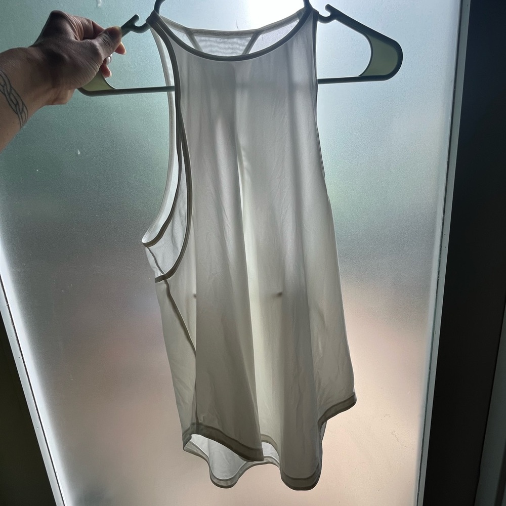Lululemon White Tank with Mesh Details